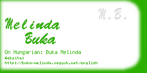 melinda buka business card